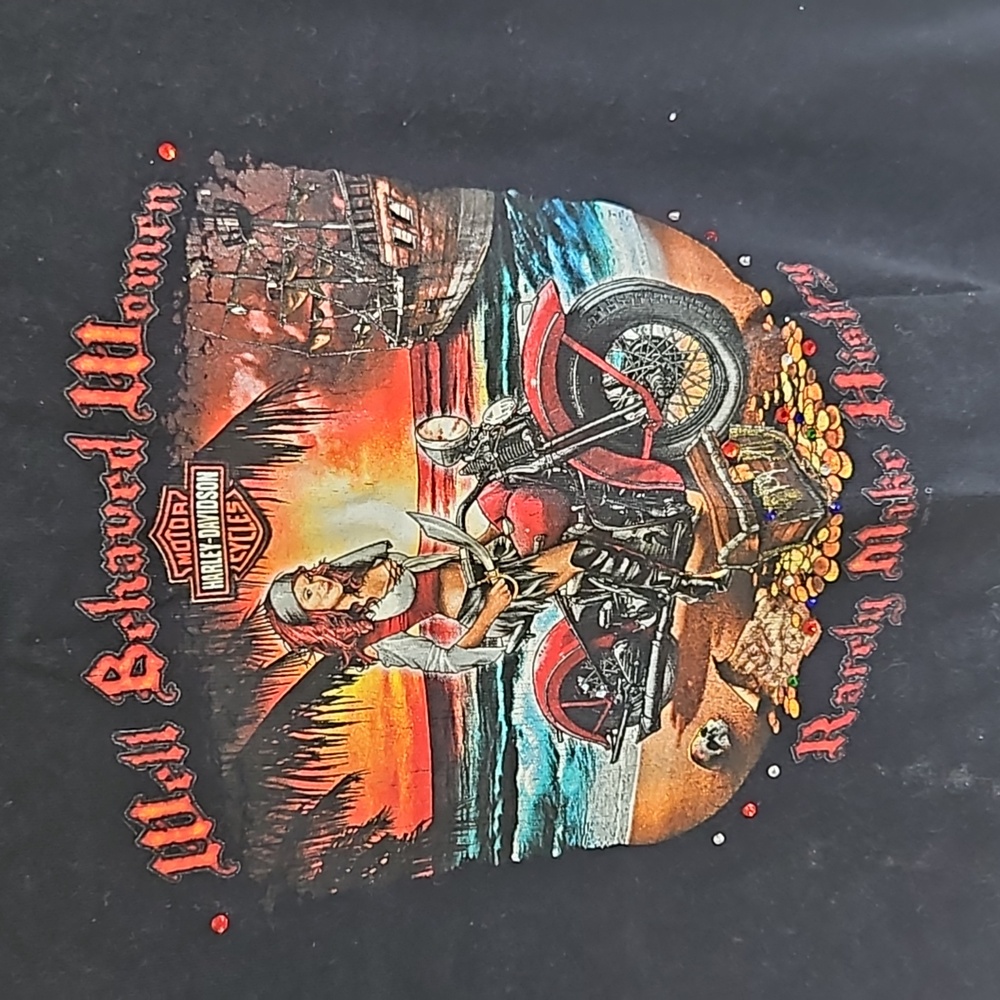 Harley-Davidson Black Tank Top with Red Graphic - Picture 2 of 7